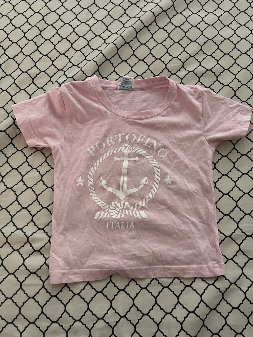 Portofino Graphic Anchor Pink Kids Tee